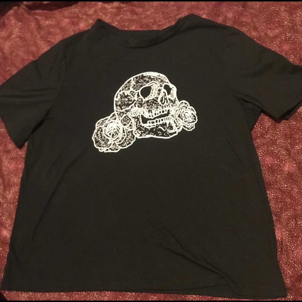 Skull and flowers shirt
